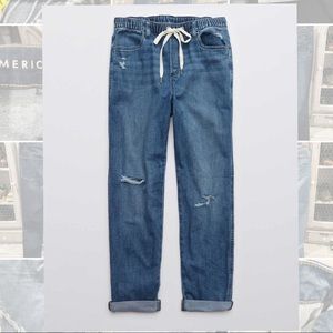 American Eagle Outfitters Blue Distressed Jogger Pants